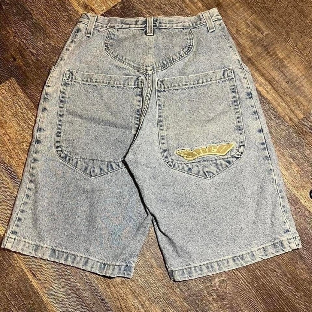Vintage 90s JNCO Jeans The Low Down Denim Shorts Light Baggy J2041 Size 34. PX
